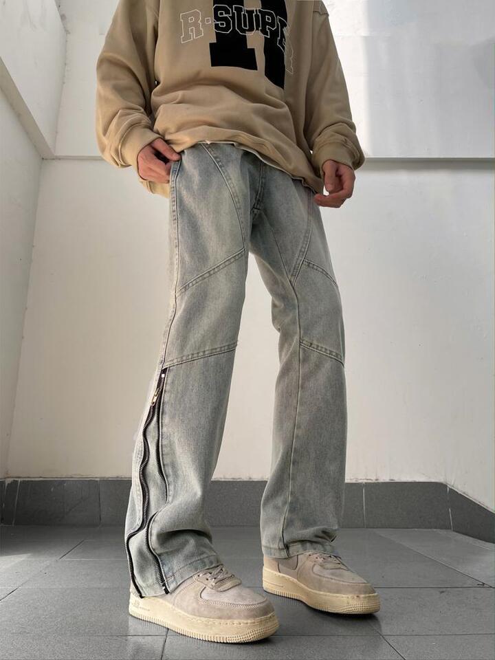 Unisex Classic Denim Jeans Loose Fit Daily Outdoor Wear - Image 2
