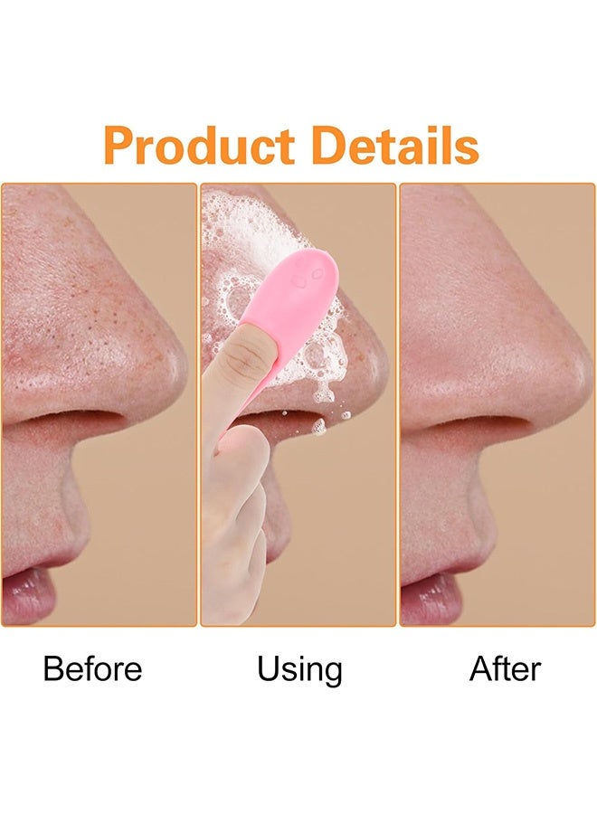 3PcThe Silicone Brush for Cleaning the Nose ,Soft Silicone Pore Scrubber for Face,Gentle Manual Noses Cleaning Brushes(Blue, Purple, Pink) - Image 4