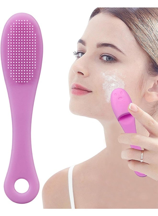 3PcThe Silicone Brush for Cleaning the Nose ,Soft Silicone Pore Scrubber for Face,Gentle Manual Noses Cleaning Brushes(Blue, Purple, Pink) - Image 2