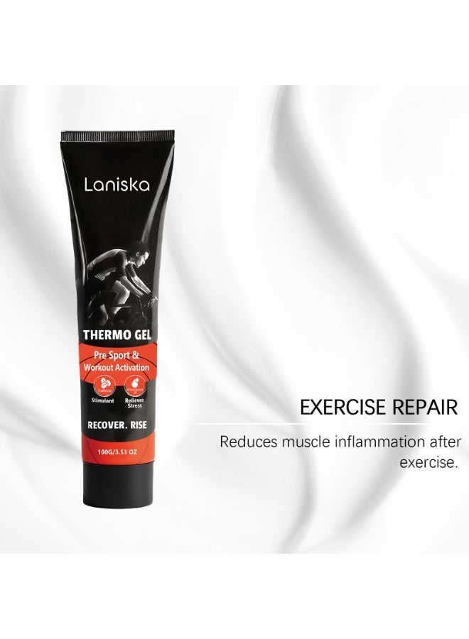 LANISKA Thermo Muscle Warm-Up & Recovery Gel, Fast-Acting Deep Penetrating Massage Gel for Pre-Workout Activation & Post-Exercise Soreness Relief, Non-greasy Quick Absorbing Formula for Sports, Gym & Daily Use - Image 2