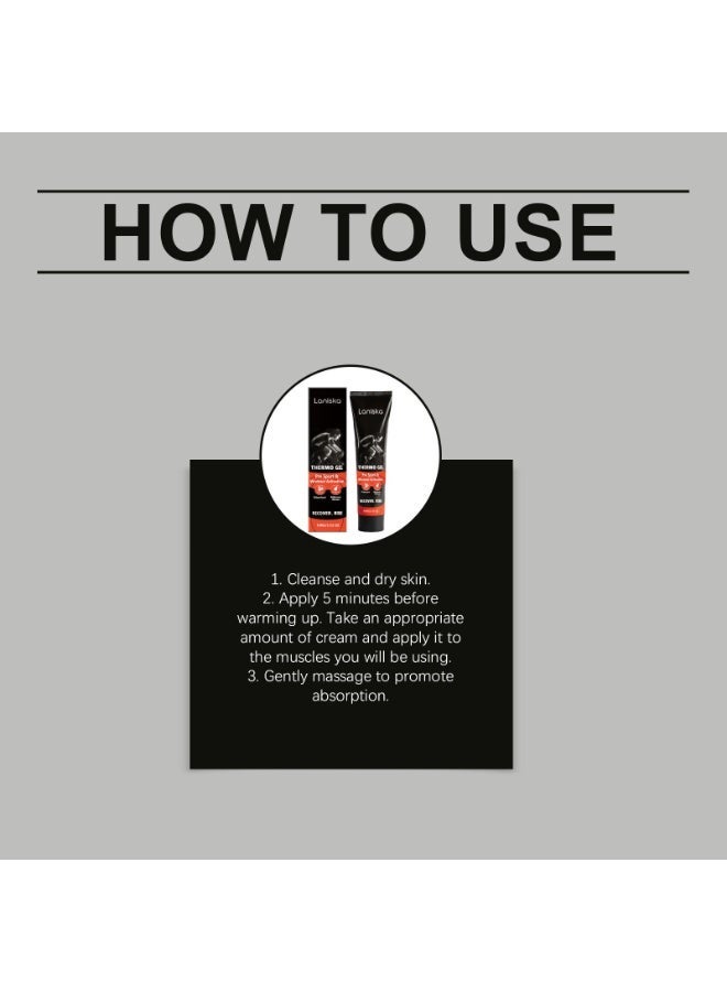 LANISKA Thermo Muscle Warm-Up & Recovery Gel, Fast-Acting Deep Penetrating Massage Gel for Pre-Workout Activation & Post-Exercise Soreness Relief, Non-greasy Quick Absorbing Formula for Sports, Gym & Daily Use - Image 3