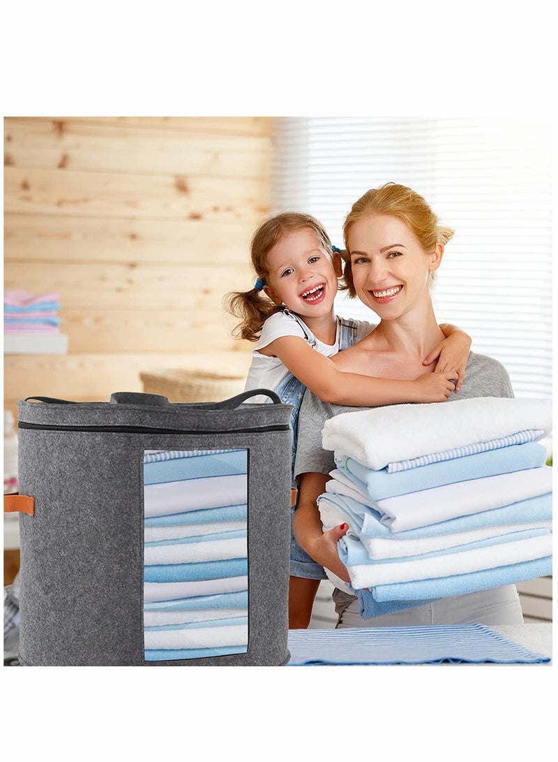 SYOSI Storage Box, Hat Box Organizer, with 1 Wood Hook, Foldable Round Travel Hat Boxes, with Dustproof Lid, Stuffed Animal Toy Storage Bin Bag, for Women & Men, 19" D x 17" H - Image 4