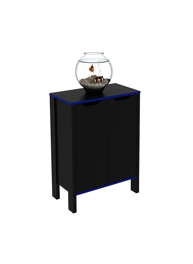 DANUBE HOME Atlaz Storage Cabinet With 2 Doors Kitchen Organiser Side Board Modern Design Furniture For Dining Room L 54x30.3x74.5 Cm Blue/Black - Image 3