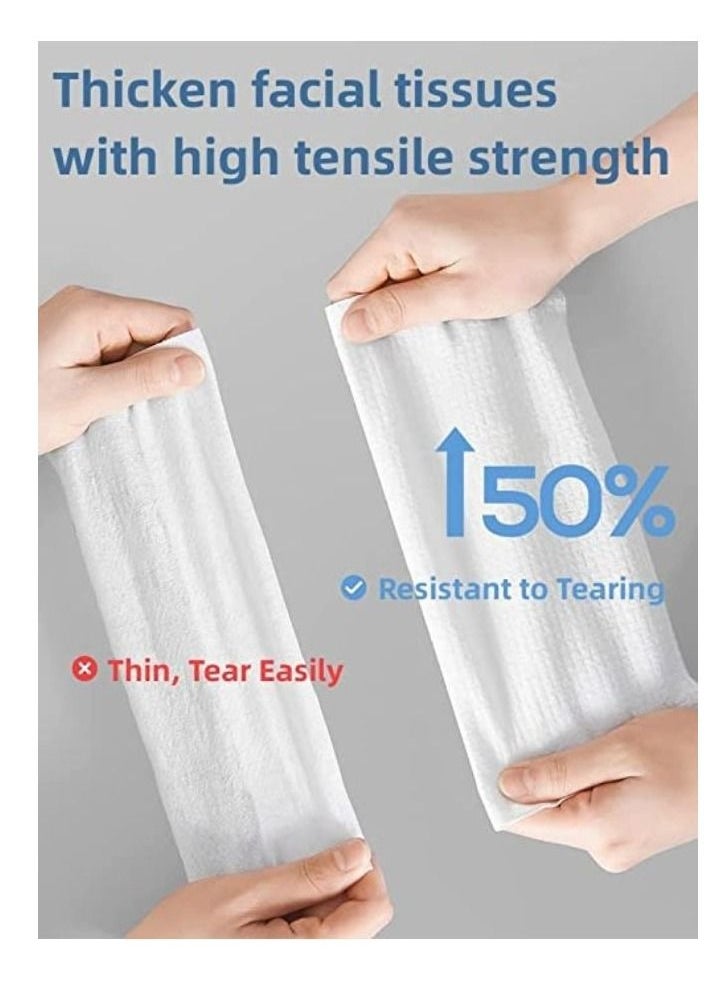 Be a better mom 80 Count Soft Dry Wipe 100% Thicken Cotton Facial Tissue Disposable Face Towel, Lint Free for Sensitive Skin Facial Cleansing Makeup Remover  - Image 3