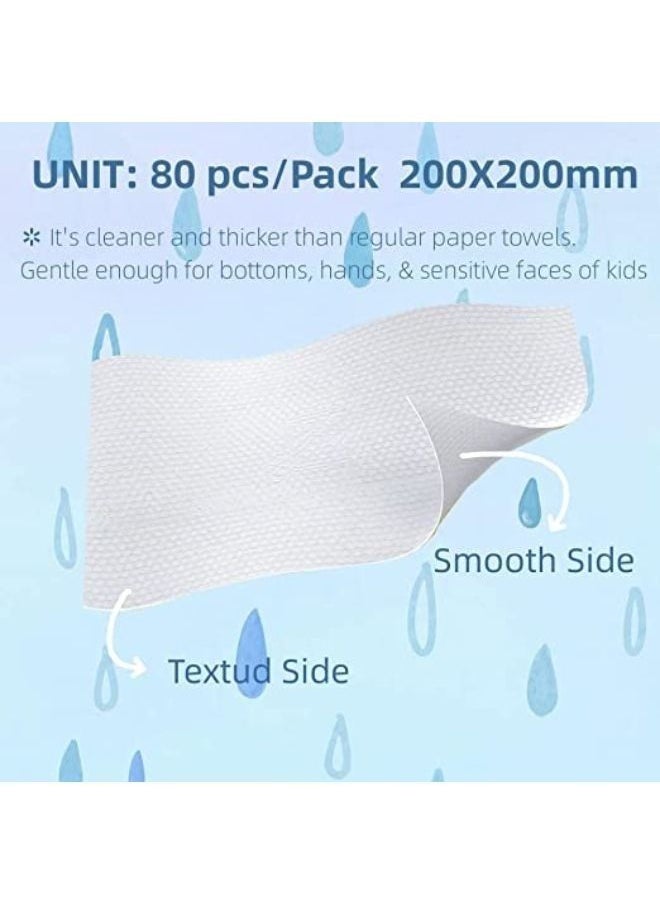 Be a better mom 80 Count Soft Dry Wipe 100% Thicken Cotton Facial Tissue Disposable Face Towel, Lint Free for Sensitive Skin Facial Cleansing Makeup Remover  - Image 2