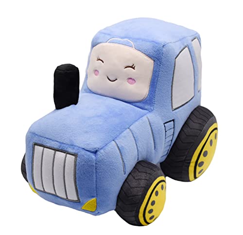 YONLIT Soft Plush Tractor Stuffed Truck Toy Super Cute Car Plushie Throw Pillow Excellent Gifts for Kids or Birthday Party 12 Inches Blue - Image 1