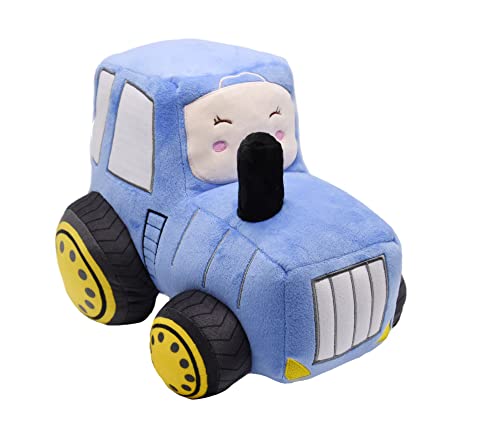 YONLIT Soft Plush Tractor Stuffed Truck Toy Super Cute Car Plushie Throw Pillow Excellent Gifts for Kids or Birthday Party 12 Inches Blue - Image 5
