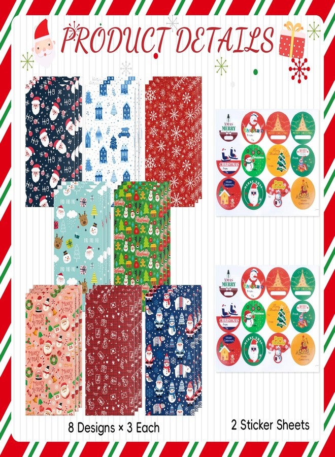 XiaosRen 24Pcs Christmas Treat Bags, Mini Xmas Gift Bags with Stickers, Goodie Small for Holiday Gifts Wrapping Party Favor. - Image 3