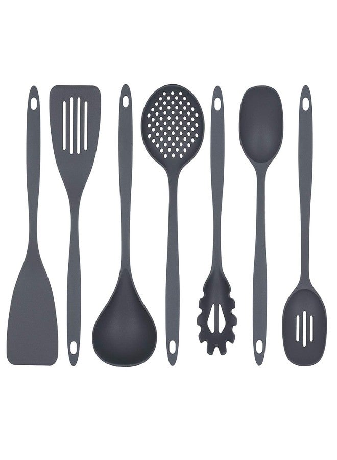 Glad Cooking Kitchen Utensils Set - 7 Pieces, Nylon Tools for Nonstick Cookware, Gray - Image 1