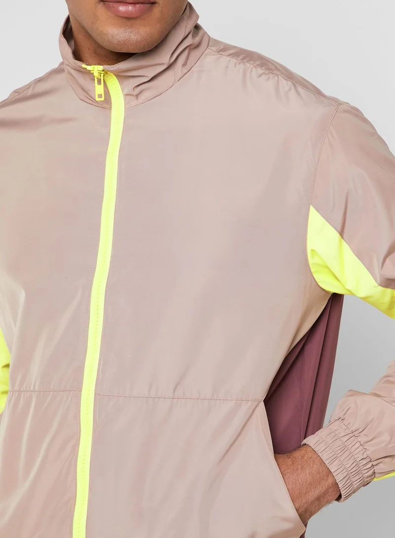 FOREVER 21 Color Block Windbreaker Jacket