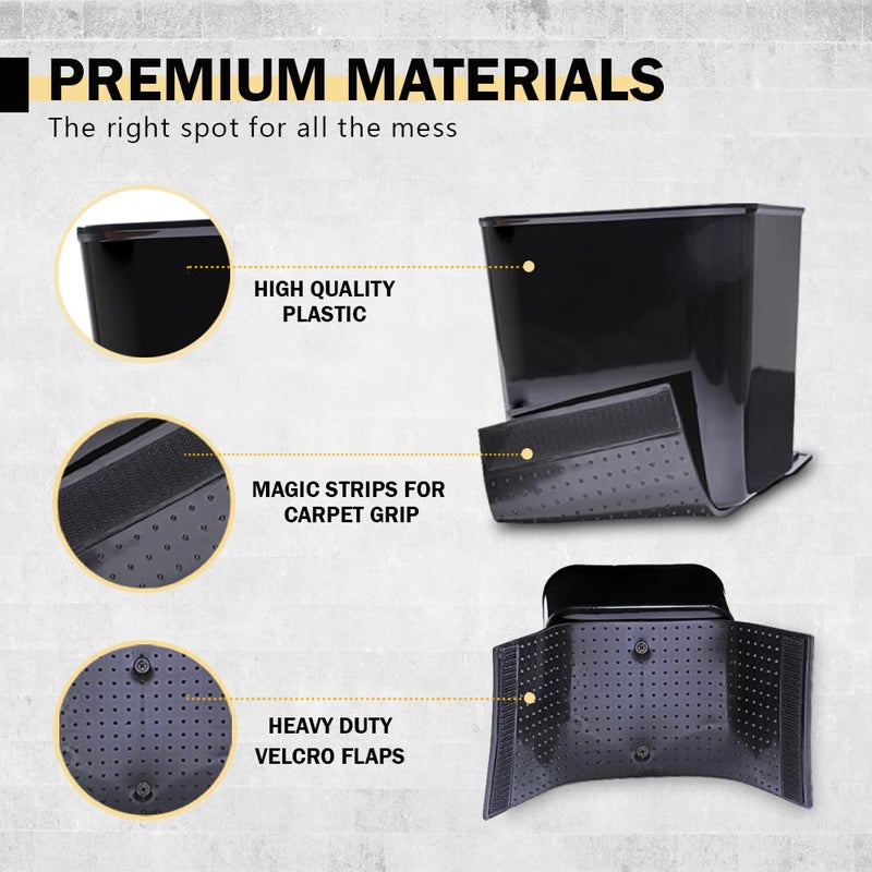 HAUSSIMPLE Car Trash Can for Vehicles Leakproof Compact Garbage Bin w/Stability Flap, Anti-Slip Base, Portable Trash Holder for Cars, Trucks, SUVs, Minivans (Black, Large) - Image 3