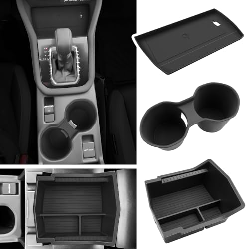 BIBIBO for 2025 Subaru Forester Center Console Organizer 2025 2026 Subaru Forester Console Armrest Tray+Cup Holder +Wireless Charging Mat 2025 Forester Insert Organizer 2025 Forester Accessories - Image 1