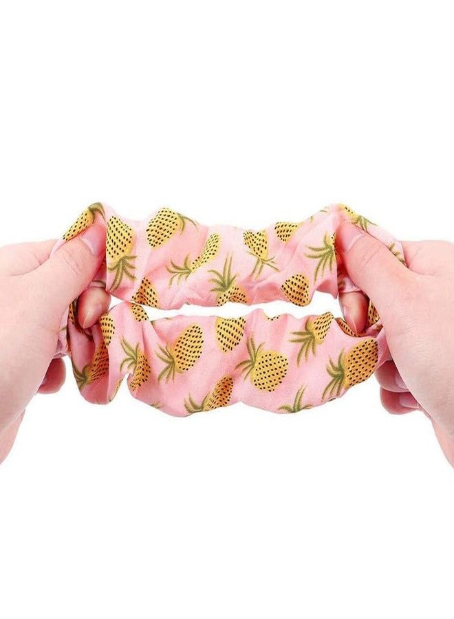 CHIROGRAPHY 4Pcs Pineapple Printed Hair Scrunchies Elastic Hair Bobbles Ponytail Holder Headwear Hair Accessories for Women Ladies Girls (Color Random) - Image 2