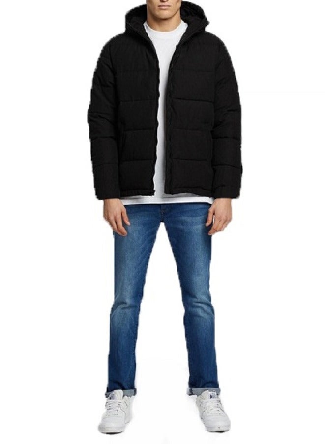 general Long-sleeved zip-up puffer winter jacket with removable hood - Image 1