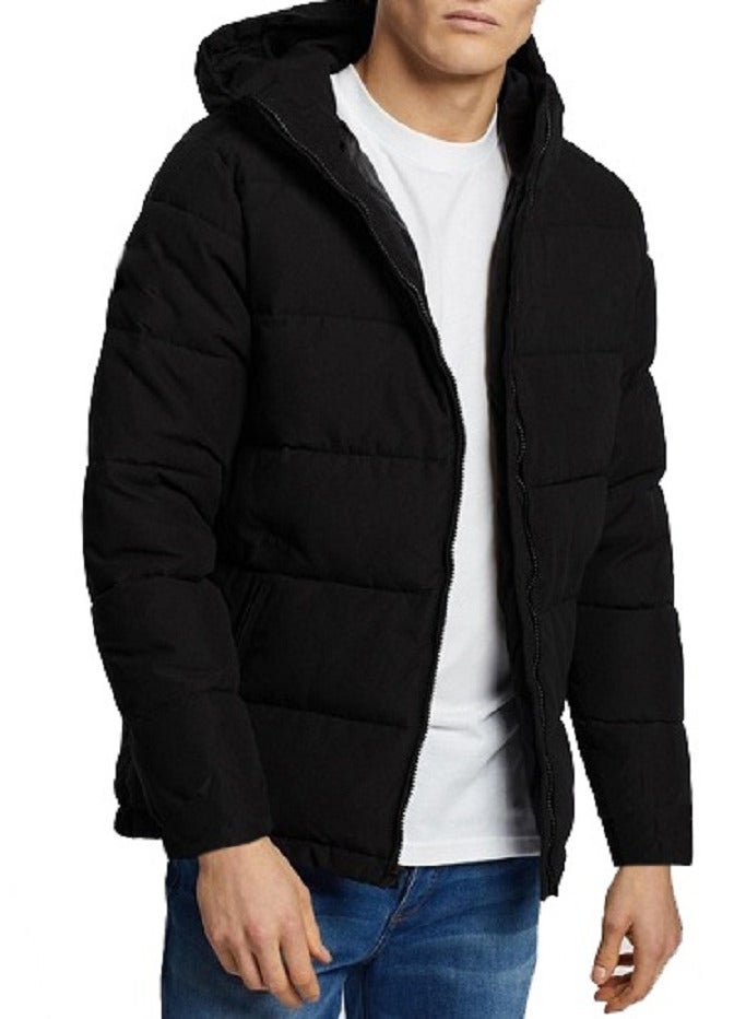 general Long-sleeved zip-up puffer winter jacket with removable hood - Image 2