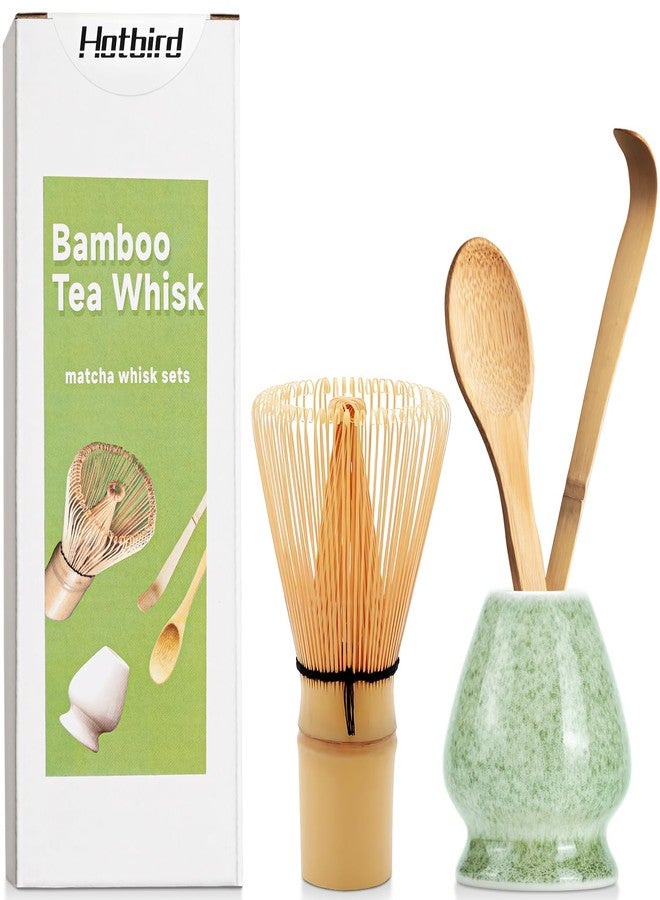 Hotbird 4 Pcs Matcha Whisk Set - Bamboo Matcha Whisk, Holder, Scoop, Spoon - Traditional Japanese Tea Ceremony - Matcha Green Tea Accessories - Image 1