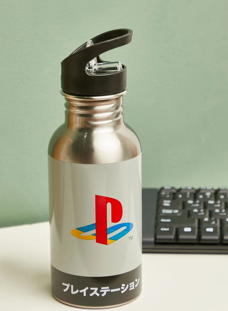 Paladone Playstation Heritage Metal Water Bottle With Straw