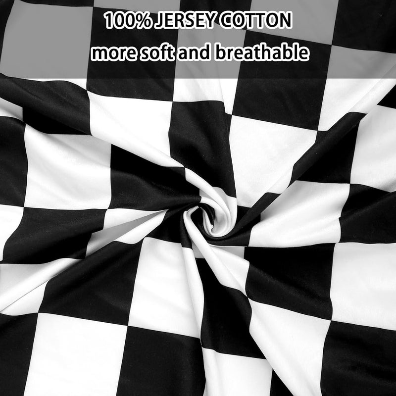 DILIMI Fitted Crib Sheets for Baby Boys and Girls UltraSoft Breathable Baby Crib Sheet Fits Standard Crib and Toddler Mattress Black Checkered - Image 3
