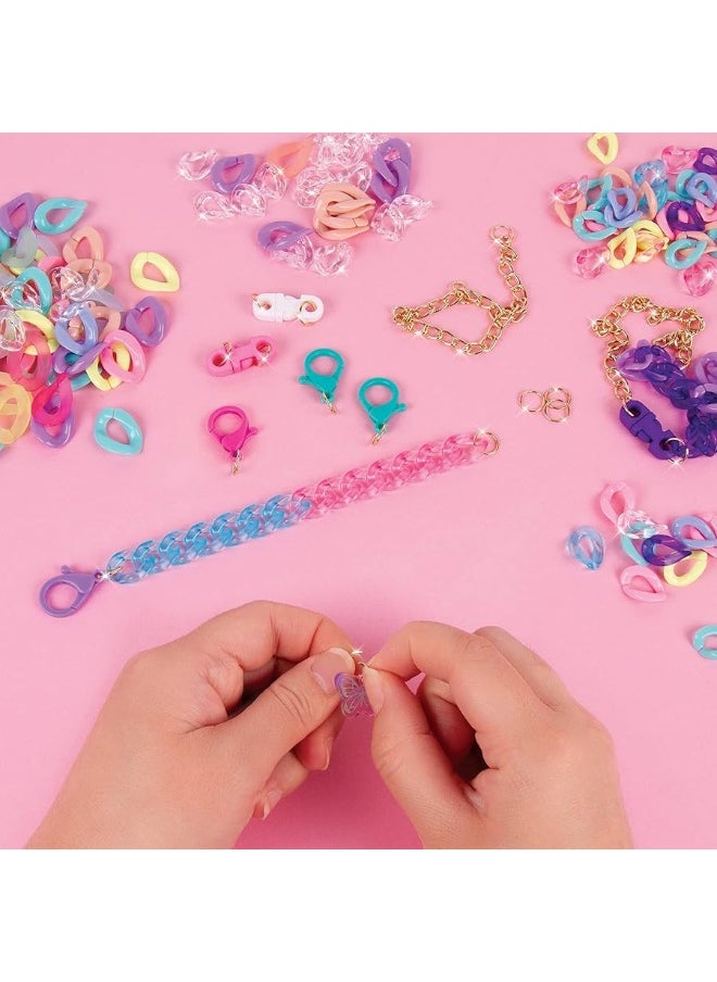 Make It Real - Make It Real All Linked Up Bracelet Making Kit - DIY Charm Bracelet Making Kit for Girls - Kids Bracelet Making Kit for Teen Girls - Jewelry Making Kit for Girls 8-12 - Craft Kit Gifts for Girls - Image 1