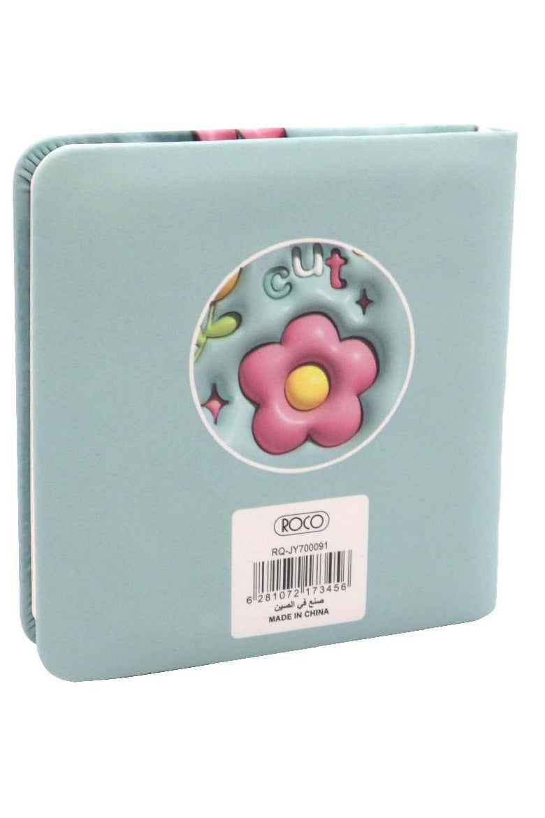 ROCO Notebook Flower with Word "Cute" 9.5 × 10 cm 96 Sheets Single Ruled (Colored Pages) Light Green - Image 3