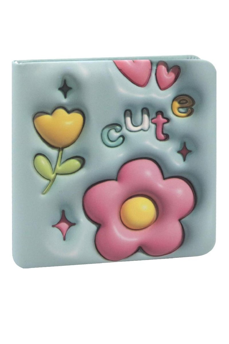 ROCO Notebook Flower with Word "Cute" 9.5 × 10 cm 96 Sheets Single Ruled (Colored Pages) Light Green - Image 1