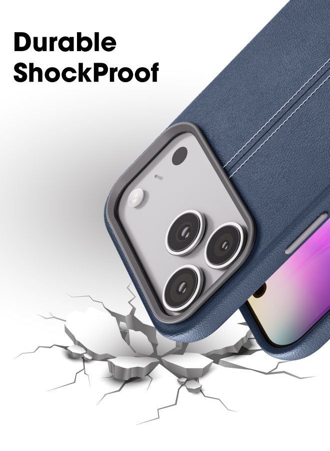 blupebble Elite Guard Leather MagSafe Case for iPhone 17 Pro / 17 Pro Max – Slim Shockproof Protective Cover, Wireless Charging Compatible - Image 2