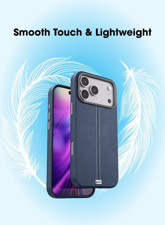 blupebble Elite Guard Leather MagSafe Case for iPhone 17 Pro / 17 Pro Max – Slim Shockproof Protective Cover, Wireless Charging Compatible - Image 3