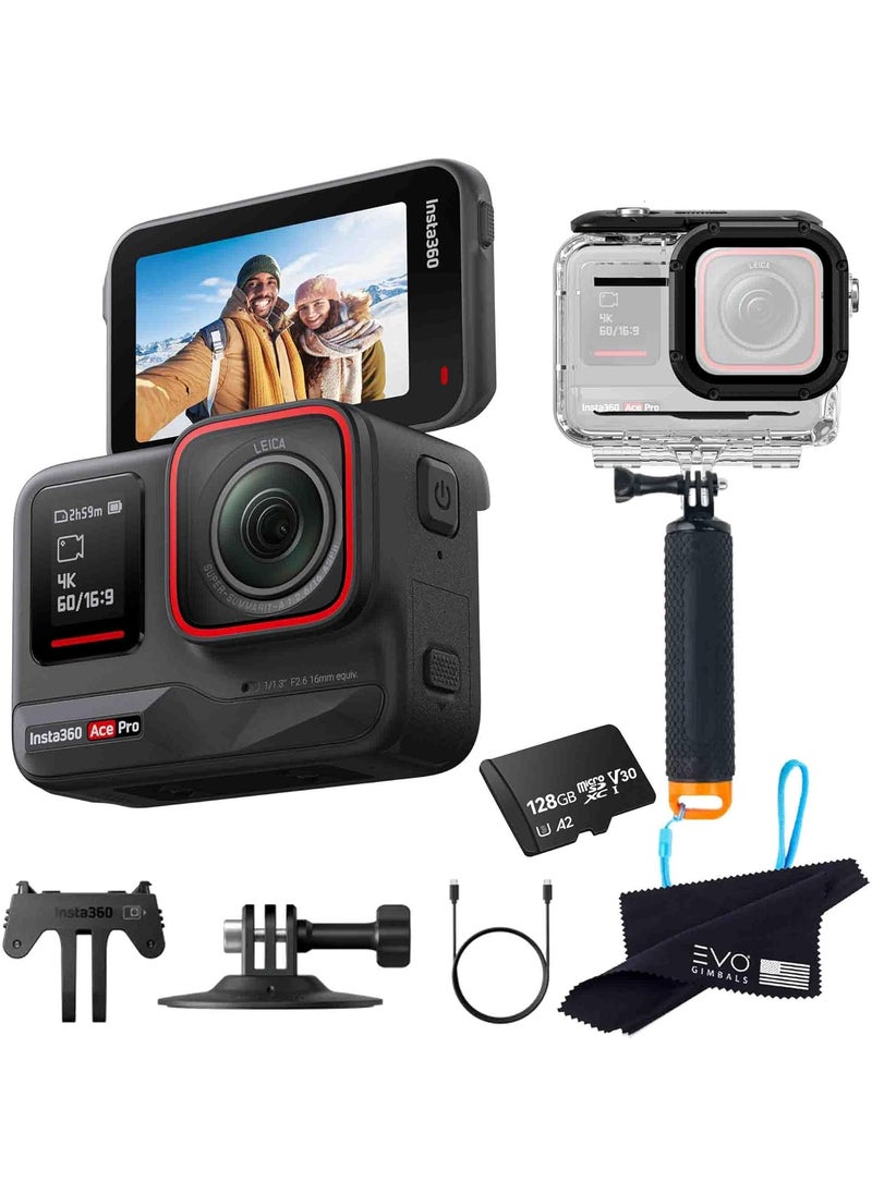 Insta360 Insta360 Ace Pro Dive Bundle  8K Waterproof Action Camera CoEngineered With Leica Flagship 113 Sensor 8K24 24 Flip Screen  Includes Case Float Handle 128GB Card  - Image 1