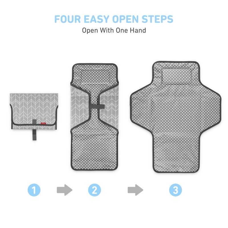 Babebay Portable Changing Pad for Baby|Travel Baby Changing Pads for Moms, Dads|Waterproof Portable Changing Mat with Built-in Pillow|Excellent Baby Shower/Registry Gifts - Image 3