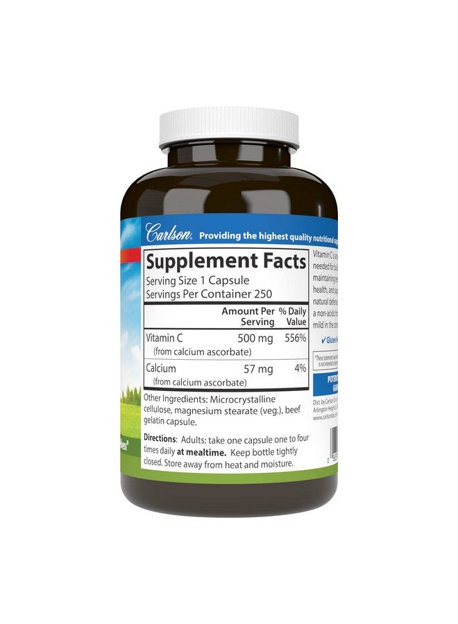 Carlson Mildc 500 Mg Buffered Vitamin C Immune Support & Optimal Wellness Antioxidant 250 Capsules - Image 3