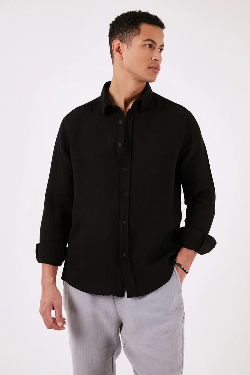 بوراتي 100% Cotton Regular Fit Shirt Men's Shirt CF24S127804