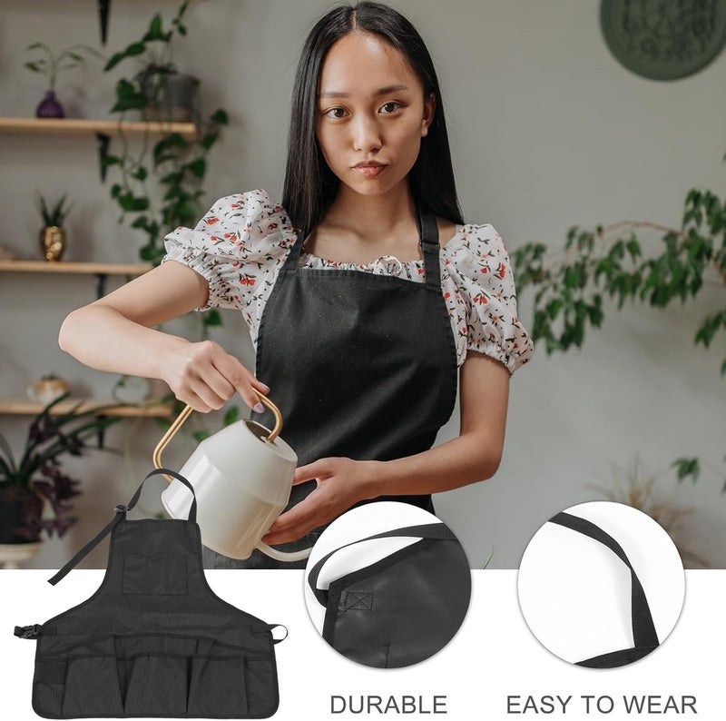Multi-pocket Canvas Tool Apron for Gardening and Lawn Care, Portable Work Apron with Sturdy Pockets, Suitable for Gardeners and DIY Outdoor Tasks - Image 5