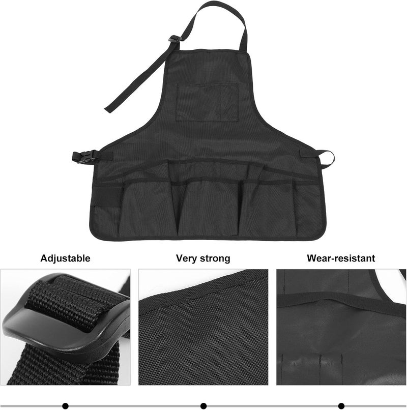 Multi-pocket Canvas Tool Apron for Gardening and Lawn Care, Portable Work Apron with Sturdy Pockets, Suitable for Gardeners and DIY Outdoor Tasks - Image 3