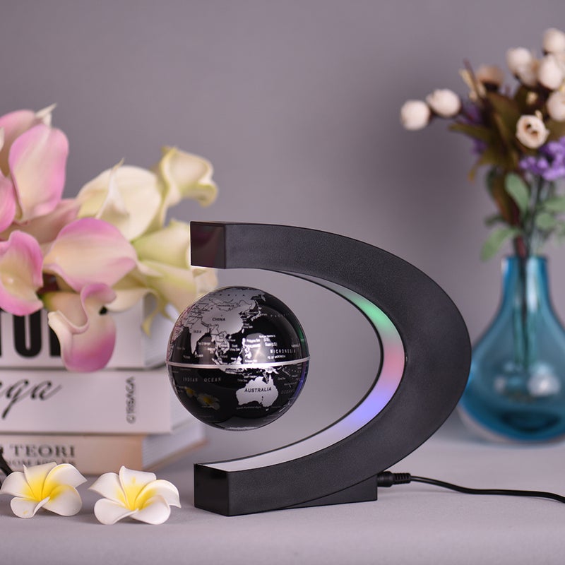3 Inch Magnetic Levitation Floating Globe World Map Globe with C Shape Base LED Lights for Teaching Home Office Desk Decoration - Image 4