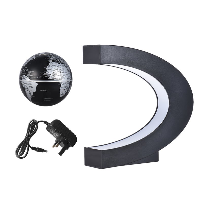 3 Inch Magnetic Levitation Floating Globe World Map Globe with C Shape Base LED Lights for Teaching Home Office Desk Decoration - Image 2