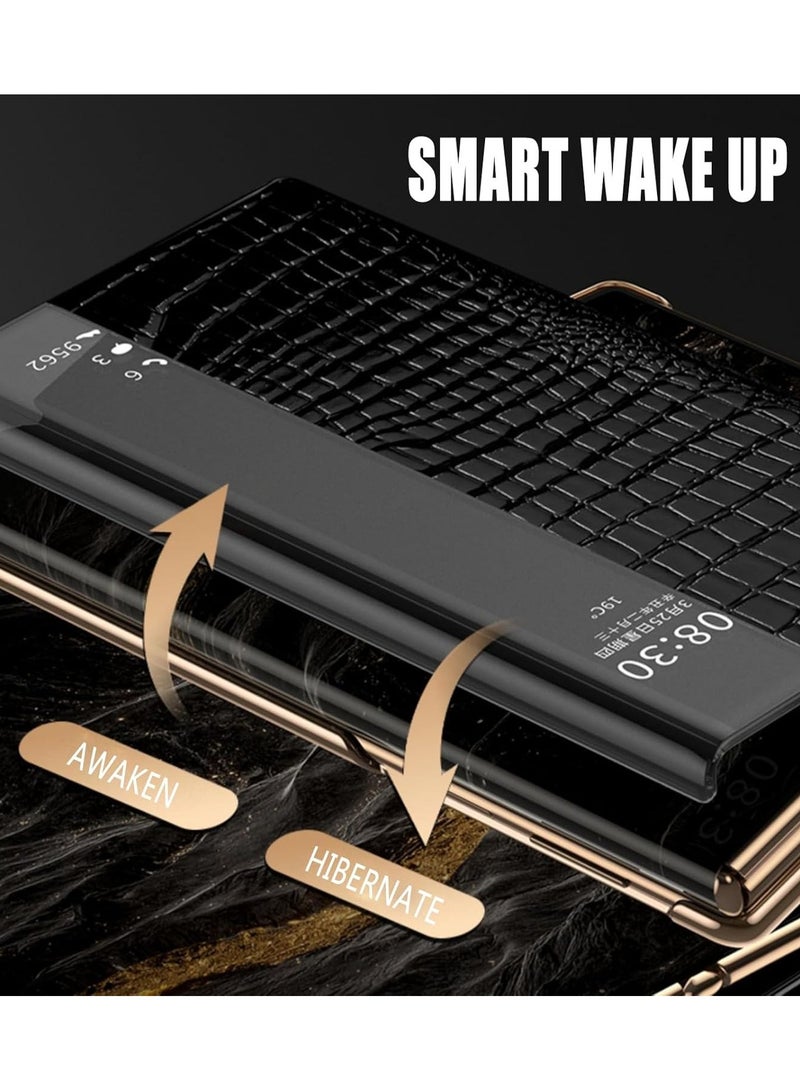 Smart View Flip Case Compatible with Huawei Mate XT Ultimate Design, Slim Flip Case Drop Protection Shockproof Protective Cover with Window View Function - Image 3