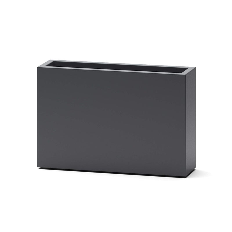 Austin Avenue Accents صندوق زراعة مستطيل طويل خفيف الوزن من ألياف الزجاج الرمادية بطول 36 بوصة في الخارج 36L x 10W x 24H