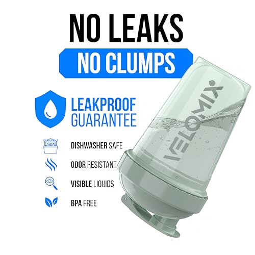 VELOMIX -2 Pack- 20 oz Protein Shaker Bottles for Protein Mixes - 2x Wire Whisk | Leak Proof Shaker Cups for Protein Shakes and Pre Workout | Protein Shaker Bottle Pack (B2) Soft Glow - Image 3