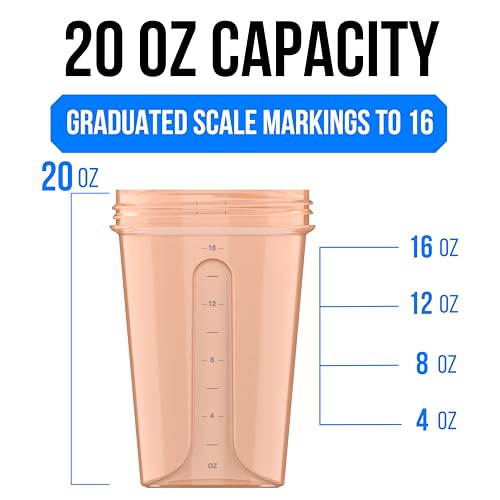 VELOMIX -2 Pack- 20 oz Protein Shaker Bottles for Protein Mixes - 2x Wire Whisk | Leak Proof Shaker Cups for Protein Shakes and Pre Workout | Protein Shaker Bottle Pack (B2) Soft Glow - Image 4