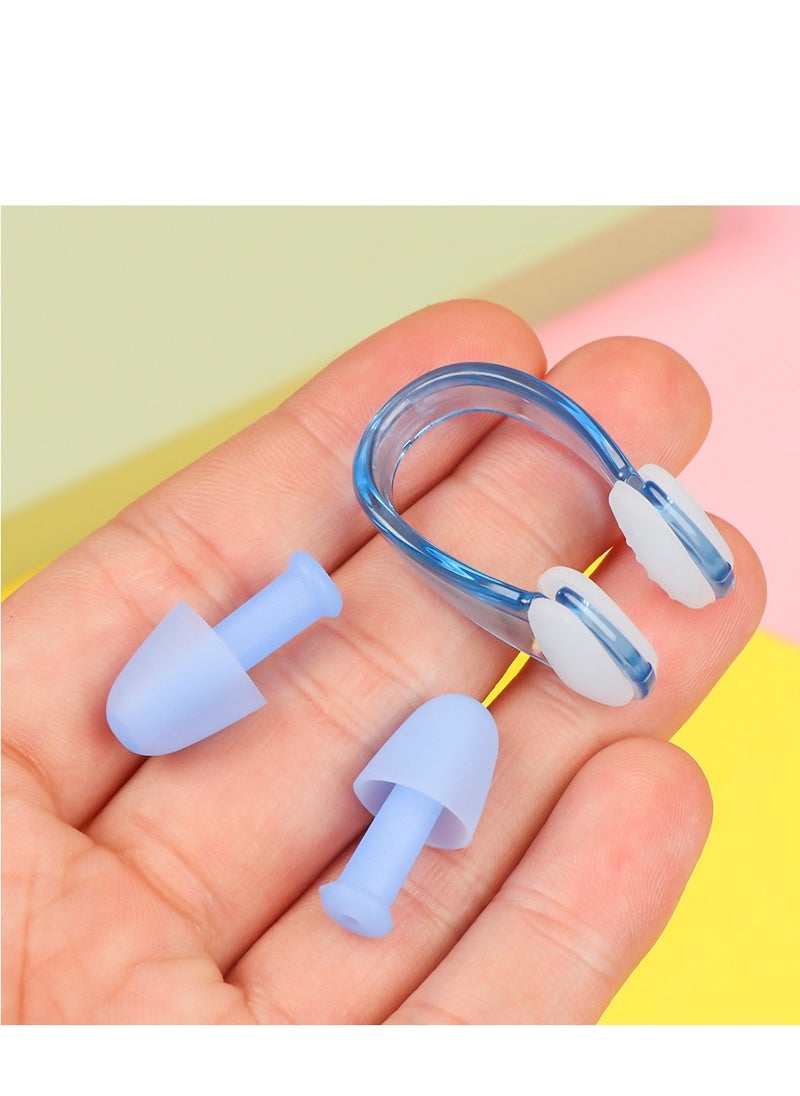 Waterproof Swimming Earplugs and Nose Clip Set (Pack of 3): Black, Pink, Blue - Protect Your Ears and Nose from Water