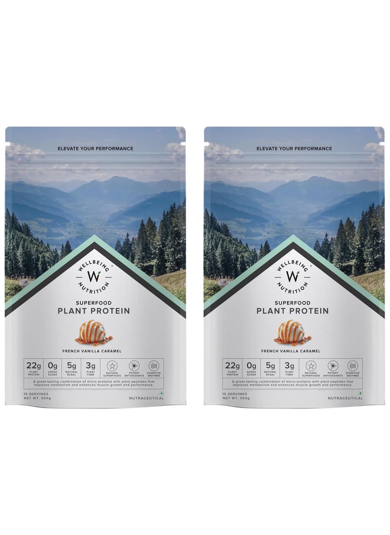 WELLBEING NUTRITION Superfood Plant Protein French Vanilla Flavor, Pack Of 2  - Image 1