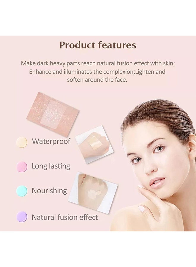 Sweet Mint Tri-Color Concealer Make Up Foundation for Dark Skin - Full Coverage Cover Spots Acne Marks Highlight Contours - Waterproof Long Lasting Palette，Equipped With a Concealer Brush - Image 4