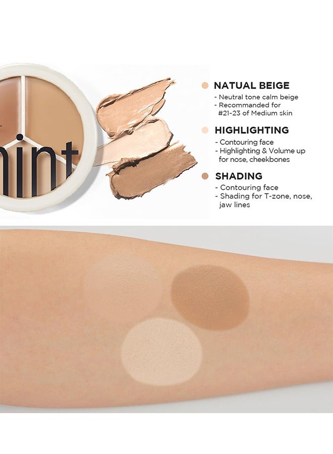 Sweet Mint Tri-Color Concealer Make Up Foundation for Dark Skin - Full Coverage Cover Spots Acne Marks Highlight Contours - Waterproof Long Lasting Palette，Equipped With a Concealer Brush - Image 3