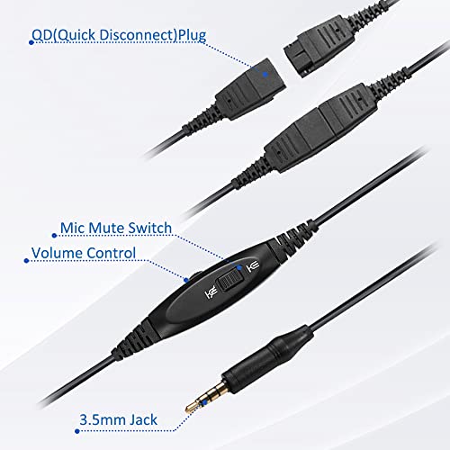 MAIRDI Cell Phone Headset with Microphone Noise Canceling, PC Laptop Headset 3.5mm Jack for Office Work, Phone Headset for iPhone Computer Samsung Androids Tablets Skype Teams Video Conference - Image 5