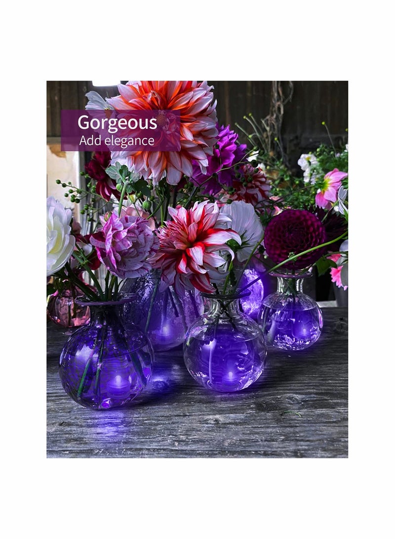 SYOSI Waterproof LED Candle Light, Purple Waterproof Flameless Candle Tea Lights, Underwater Battery Operated Seasonal Festival Celebration LED Tea Light for Table, Wedding Centerpieces, Party, 12 Pack - Image 4