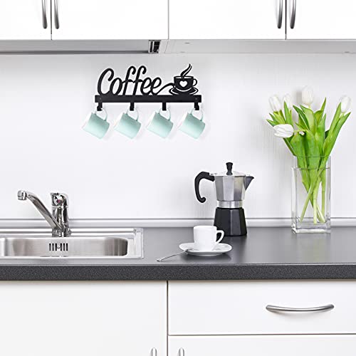CUKE2BEET Wall Mounted Coffee Mug Holder - Mug Organizer Rack for Coffee Bar, Kitchen Utensils Display - Image 4