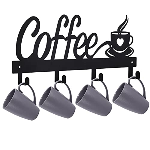 CUKE2BEET Wall Mounted Coffee Mug Holder - Mug Organizer Rack for Coffee Bar, Kitchen Utensils Display - Image 2