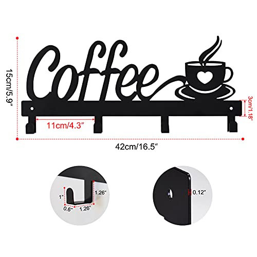 CUKE2BEET Wall Mounted Coffee Mug Holder - Mug Organizer Rack for Coffee Bar, Kitchen Utensils Display - Image 3