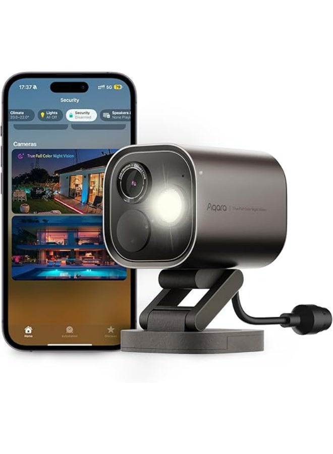 Aqara 4MP Camera Hub G5 Pro PoE, True Color Night Vision Security Camera Outdoor Wired, HomeKit Secure Video, Thread Border Router, Local Detection, Thread/Zigbee, Supports Alexa, Google, Grey - Image 1