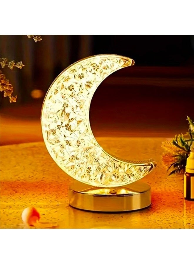 نيبمينينت أضواء رمضان، زينة رمضان، مصباح رمضان، أضواء رمضانية ليلية، مصباح طاولة الهلال الرمضاني لتزيين المنزل - Image 1